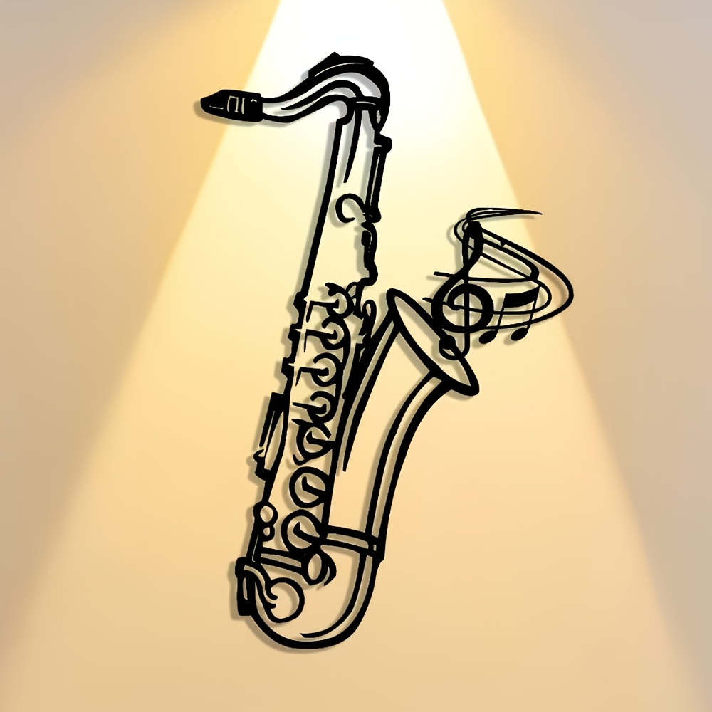 Musical Instrument Image - Metalowa dekoracja ścienna - saksofon, ozdobna