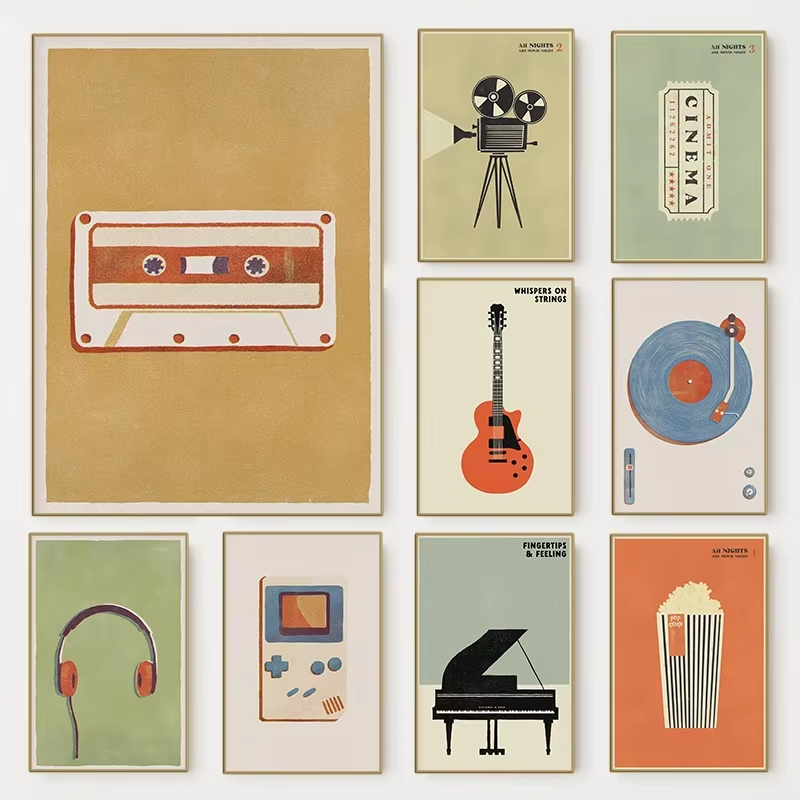 Musical Instrument Image - Plakat z instrumentami muzycznymi w stylu