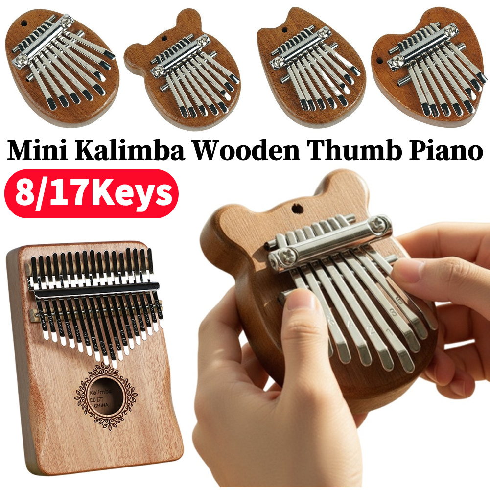 Musical Instrument Kids - 8/17 Klawiszy Mini Drewniana Kalimba Wysokiej