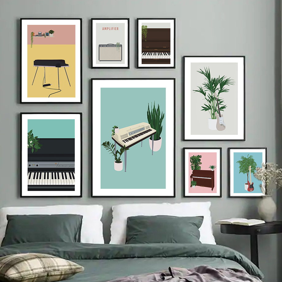 Picture Of Musical Instrument - Ilustracja instrumentów muzycznych Sztuka ścienna Mural