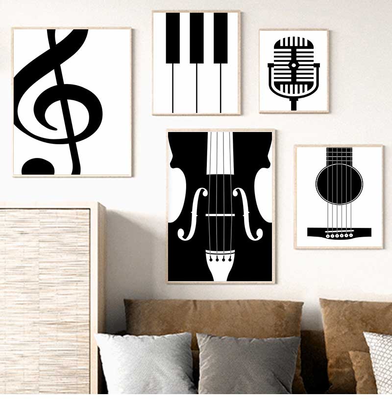Picture Of Musical Instrument - Minimalistyczny Instrument Plakaty i Wydruki Miłośnik