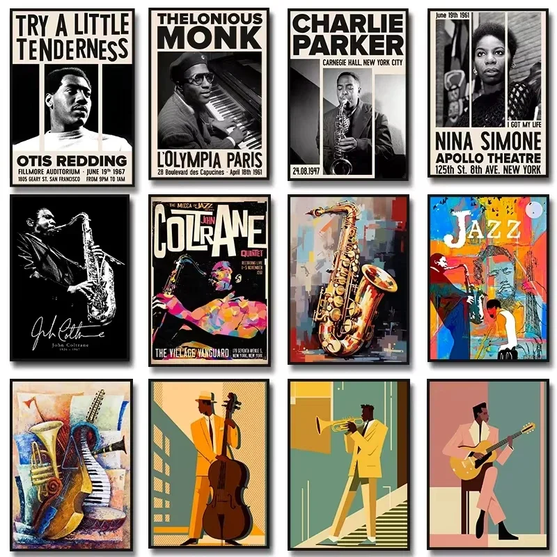 Musical Instrument Jazz - Muzyka Jazzowa Saksofon Gitara Wiolonczela John