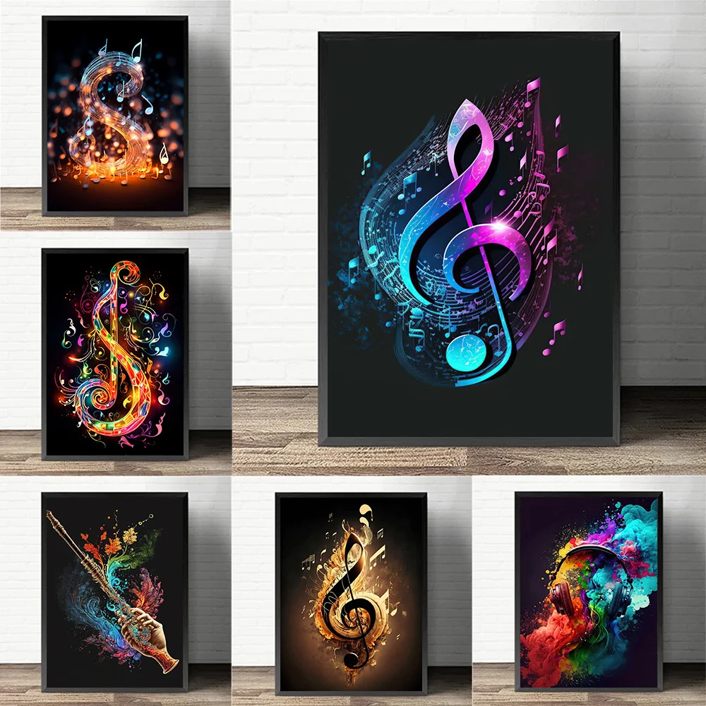 Kolorowe nuty plakaty drukuje  – Musical Instrument Image recenzja i cena