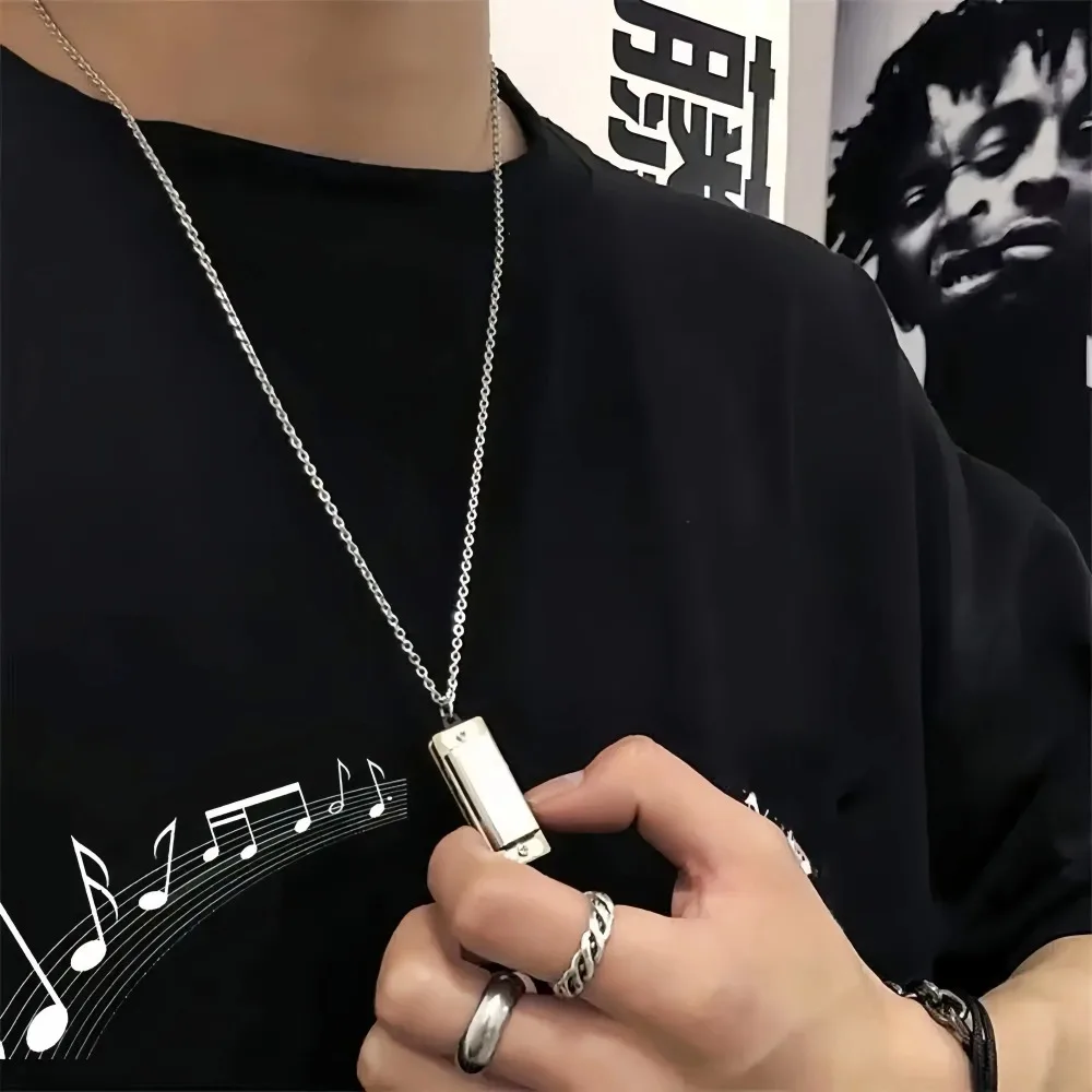 Mini Harmonijka Naszyjnik Męsk – Musical Instrument You Blow Into recenzja i cena