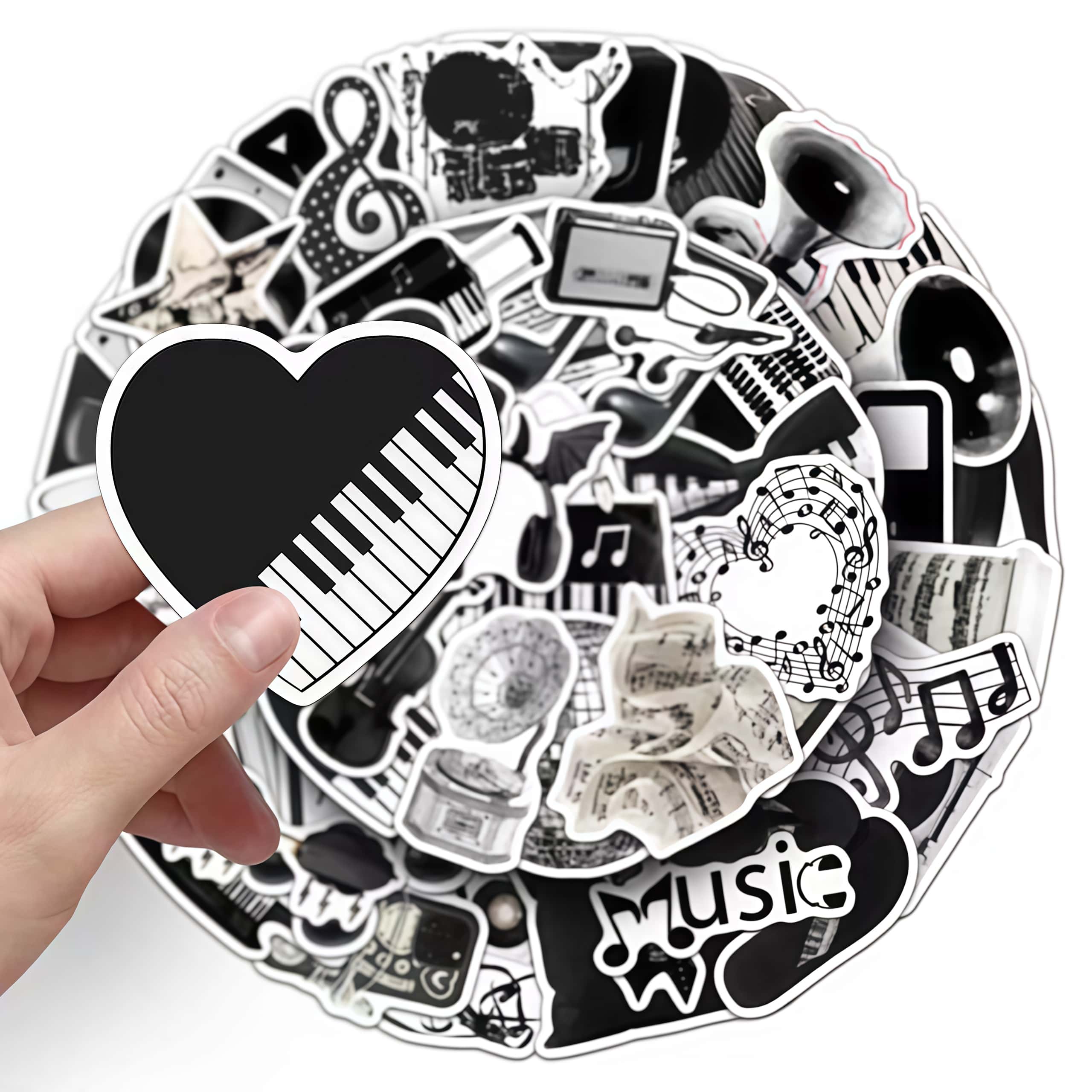 50 szt. Czarne Białe Naklejki  – Musical Instrument Tabla recenzja i cena