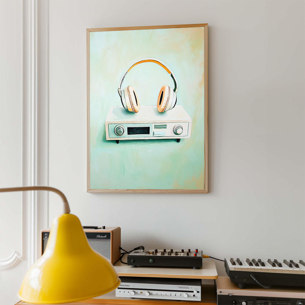 Retro Plakat Muzyczny Artystyc – Picture Of Musical Instrument recenzja i cena